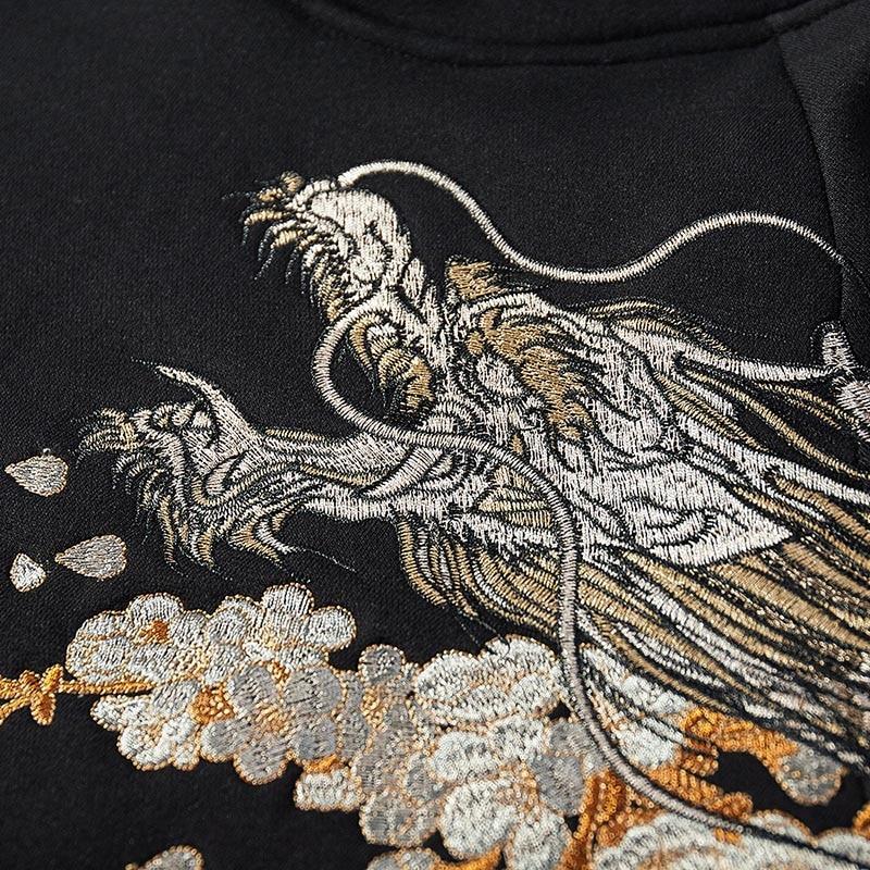 Japanischer bestickter Hoodie 'Seto' – Detail: Kapuzenpullover, Hoodie japanischen Stil