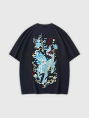 T-Shirt mit japanischer Stickerei 'Matsuba' – T-Shirt im Streetwear-Stil für Herren und Damen