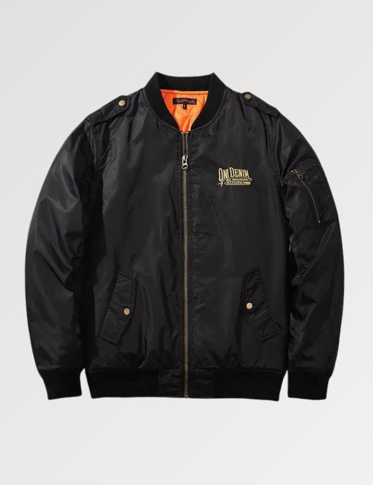 Japanische Bomberjacke mit Blumenmuster 'Floralis' – bestickt, Bomberjacke im japanischen Design