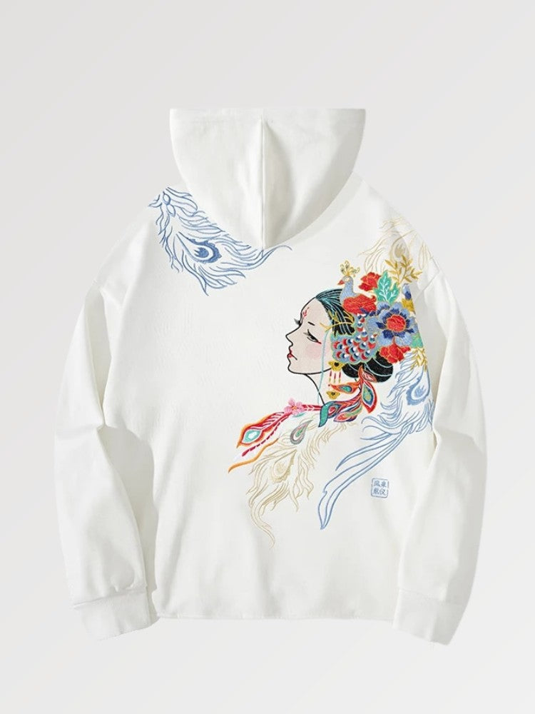 Japanischer Kapuzenpullover für Frauen 'Kushino' – Hoodie im Streetwear-Stil für Herren und Damen