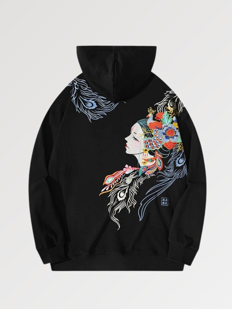 Japanischer Kapuzenpullover für Frauen 'Kushino' – Oversize, Hoodie im japanischen Design