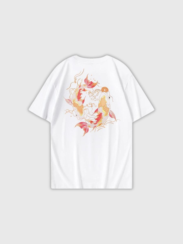 Japanisches T-Shirt mit Koi-Motiv 'Okariya' – Oversize, T-Shirt im japanischen Design