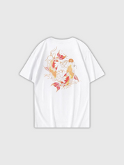 Japanisches T-Shirt mit Koi-Motiv 'Okariya' – Oversize, T-Shirt im japanischen Design