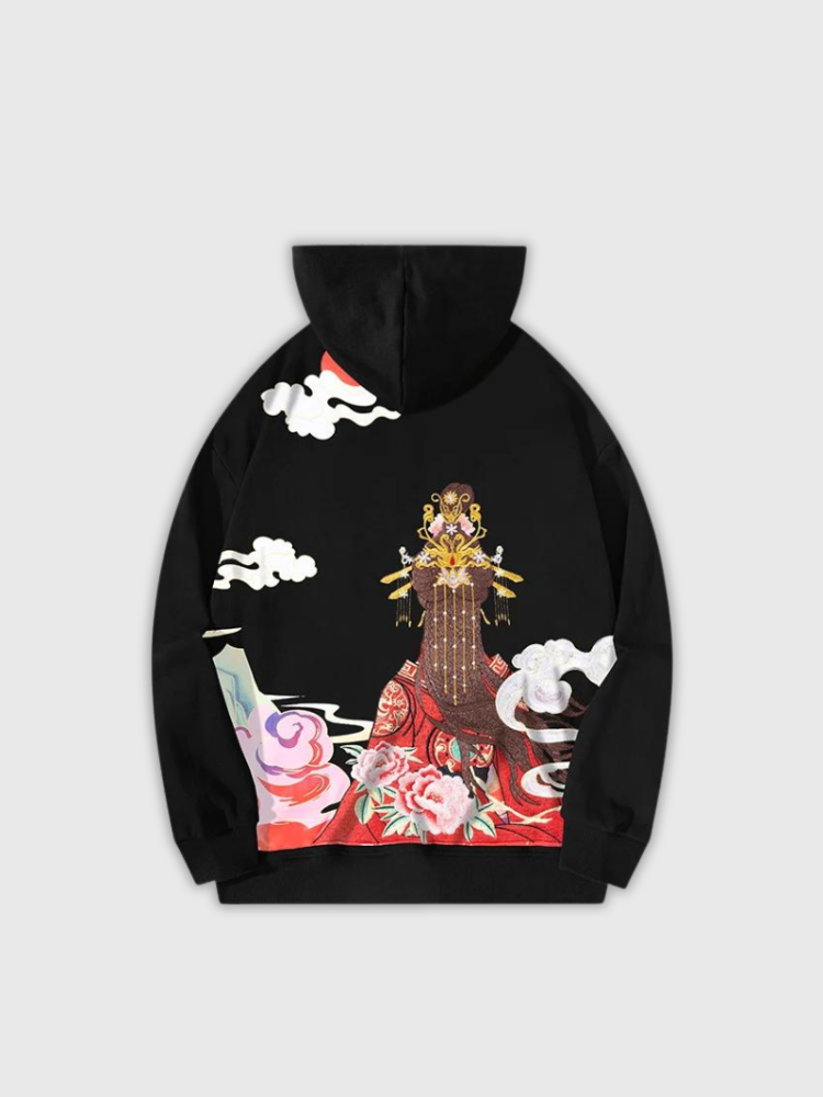Hoodie mit japanischem Landschaftsmotiv 'Sodegaura' – Hoodie im Streetwear-Stil für Herren und Damen