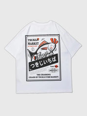 Japanisches T-Shirt mit Print 'Koyina Koi' – Oversize, T-Shirt im japanischen Design