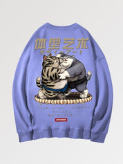 Japanisches bedrucktes Sweatshirt 'Hamatesano' – Detail: Rundhals, Sweatshirt japanischen Stil