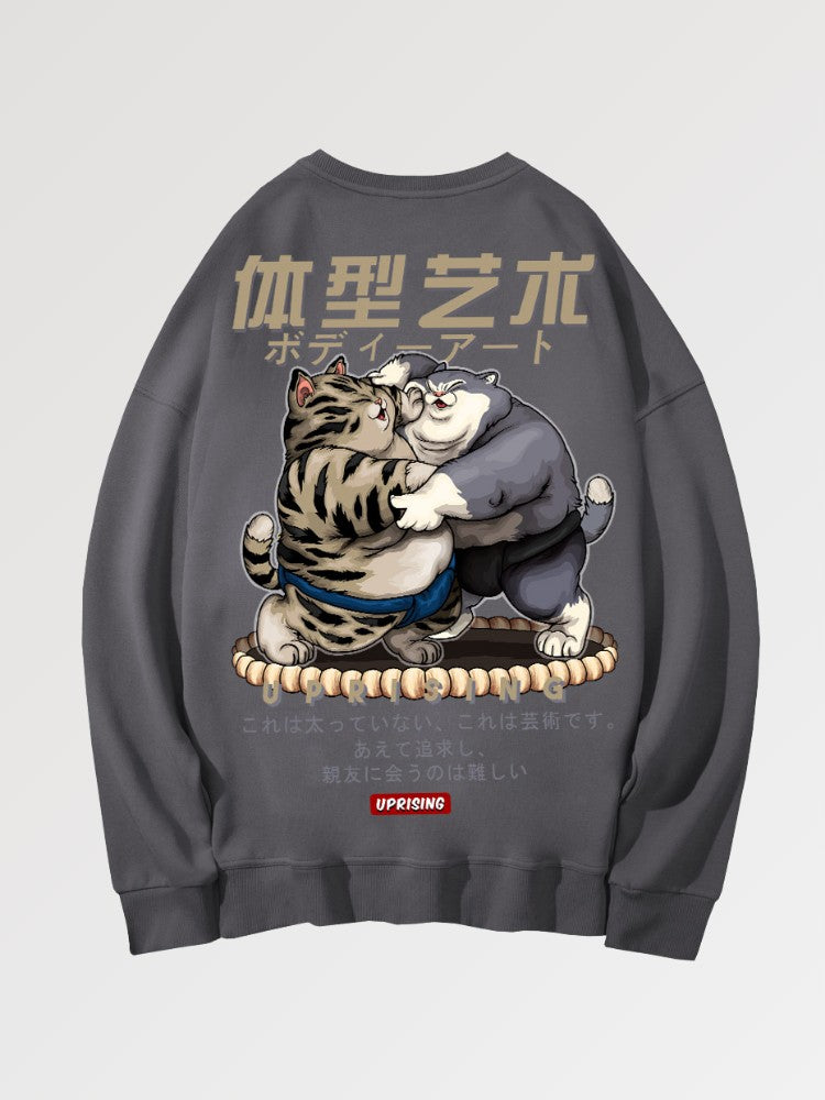 Japanisches bedrucktes Sweatshirt 'Hamatesano' – Weich: detailreicher Sweatshirt im japanischen Stil