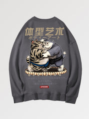 Japanisches bedrucktes Sweatshirt 'Hamatesano' – Weich: detailreicher Sweatshirt im japanischen Stil