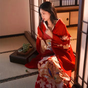 Rotes japanisches Kleid 'Hanaé' – japanisches Gewand, Kimono im japanischen Design