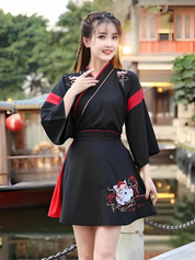 Japanisches Schulmädchenkleid 'Kaede' – japanisches Gewand, Kimono im japanischen Design