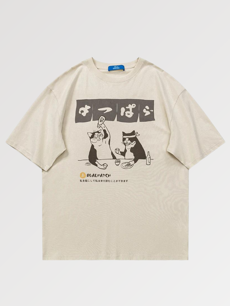 Japanisches T-Shirt mit Muster 'Ninomiya' – T-Shirt im Streetwear-Stil für Herren und Damen