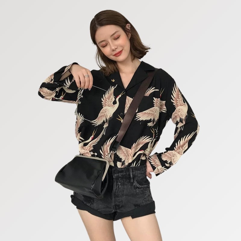 Japanische Kimono-Oberteile für Damen 'Sakoya' – Bluse im japanischen Stil für Damen