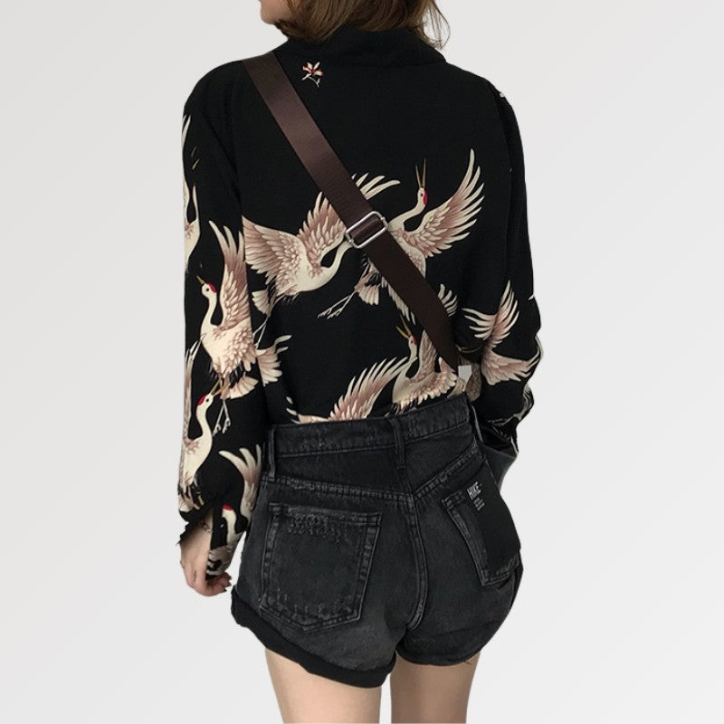 Japanische Kimono-Oberteile für Damen 'Sakoya' – Langarm, Bluse im japanischen Design