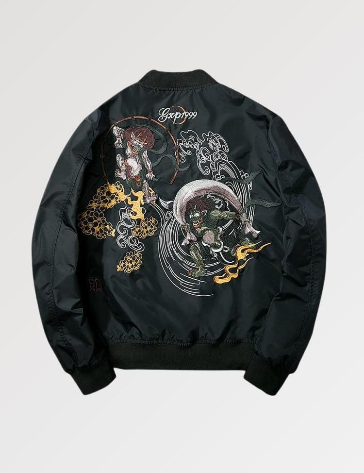 Japanische Streetwear-Bomberjacke 'Yokai' – Bomberjacke im Sukajan-Stil für Herren und Damen