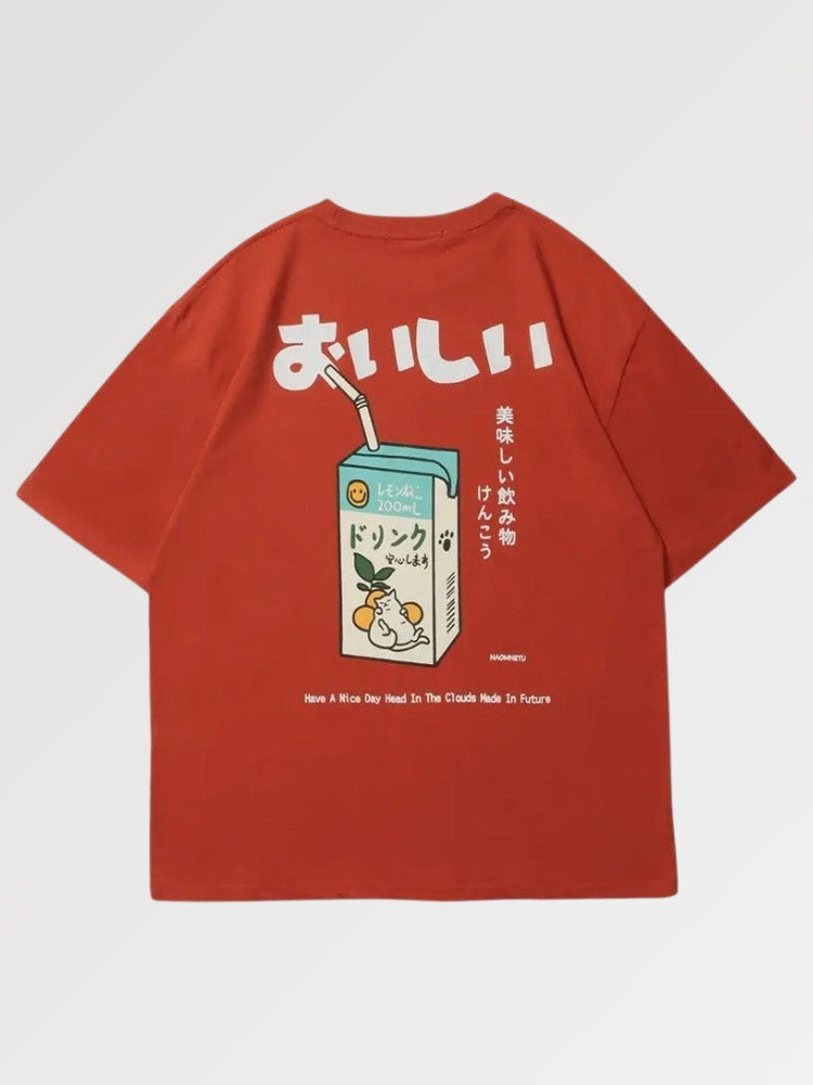 Japanisches T-Shirt 'Koki-Juice' – T-Shirt im Streetwear-Stil für Herren und Damen