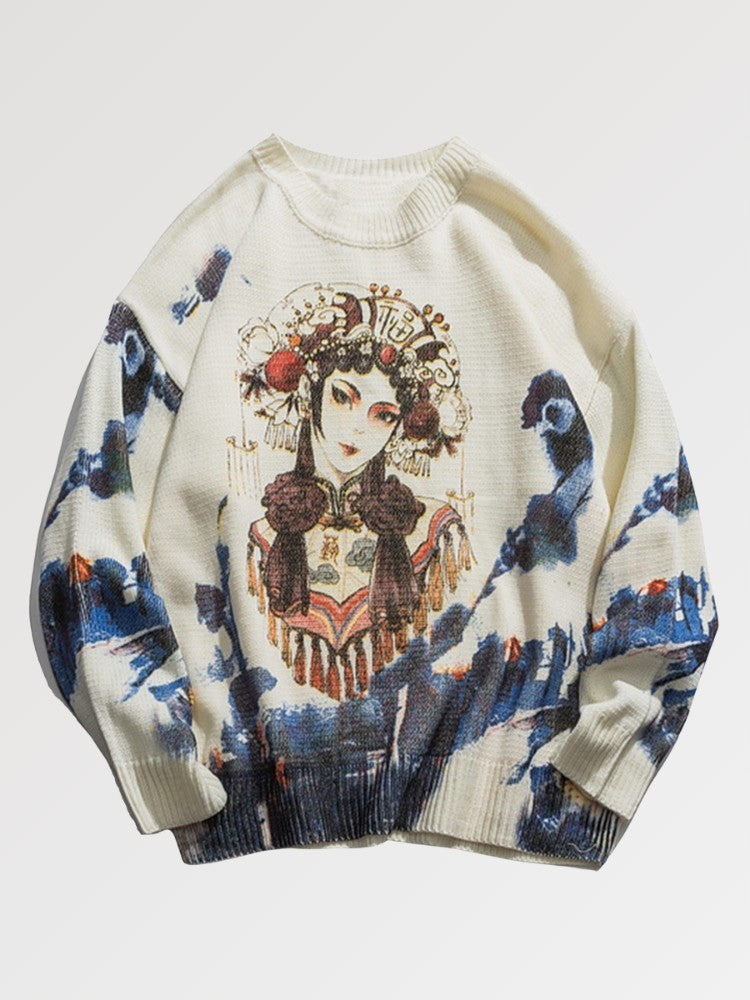 Pullover aus japanischer Wolle 'Maikono' – Pullover im japanischen Stil für Herren und Damen