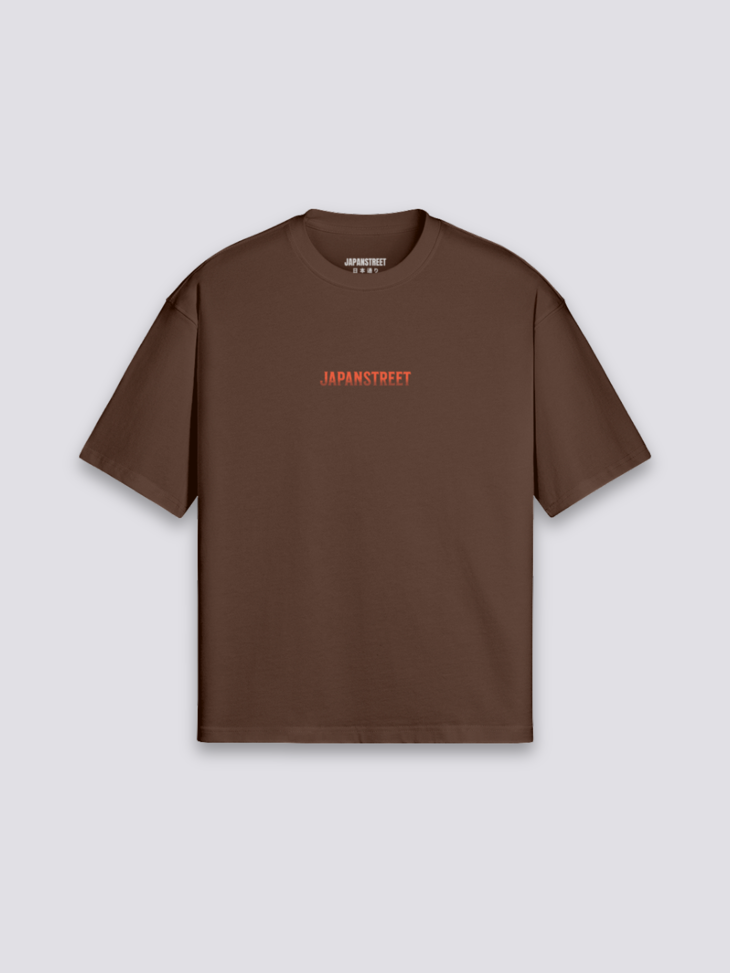 japanisch inspiriertes T-Shirt mit Cyborg-Geisha, transhumanistischer Cyberpunk-Druck, oversize, Rückenansicht Farbvariante