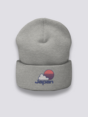 Japanische Baseball-Beanie – Beanie, gesticktes Sonnen- und Japan-Motiv im Yakyū-Stil, Seitenansicht