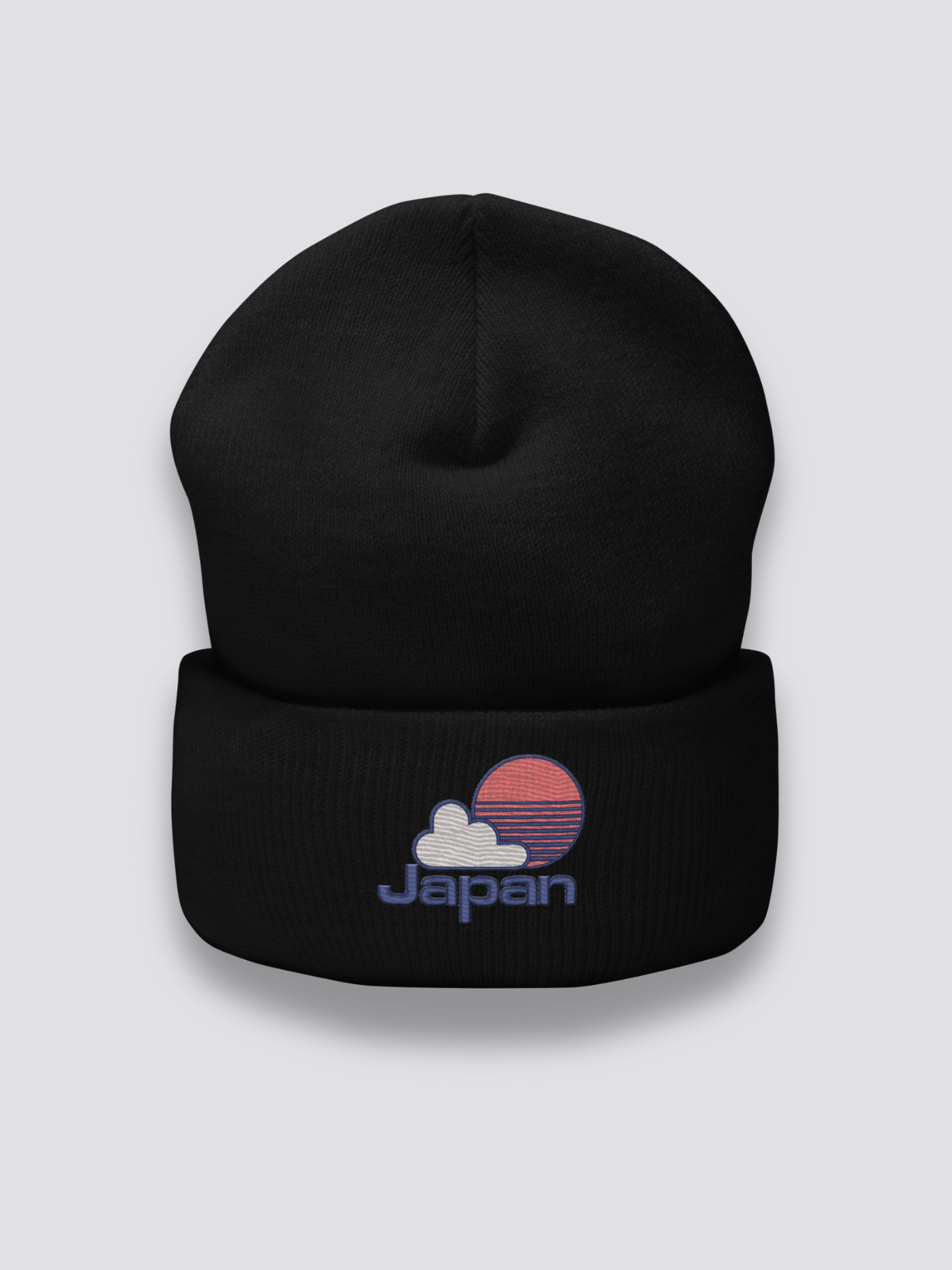 Japanische Baseball-Beanie – Beanie, gesticktes Sonnen- und Japan-Motiv im Yakyū-Stil, Rückansicht