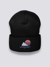 Japanische Baseball-Beanie – Beanie, gesticktes Sonnen- und Japan-Motiv im Yakyū-Stil, Rückansicht