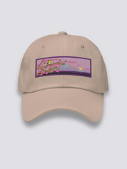 Japanische Frühlings-Cap – japanische Cap, gestickter Vogel, Kirschbaum und Fuji, Seitenansicht