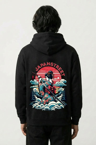 Japanischer Kapuzenpulli mit Druck - げいしゃ