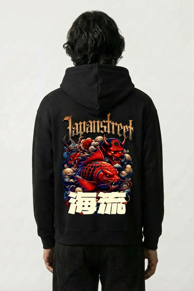 Japanischer Kapuzenpullover in Übergröße - おおきめ