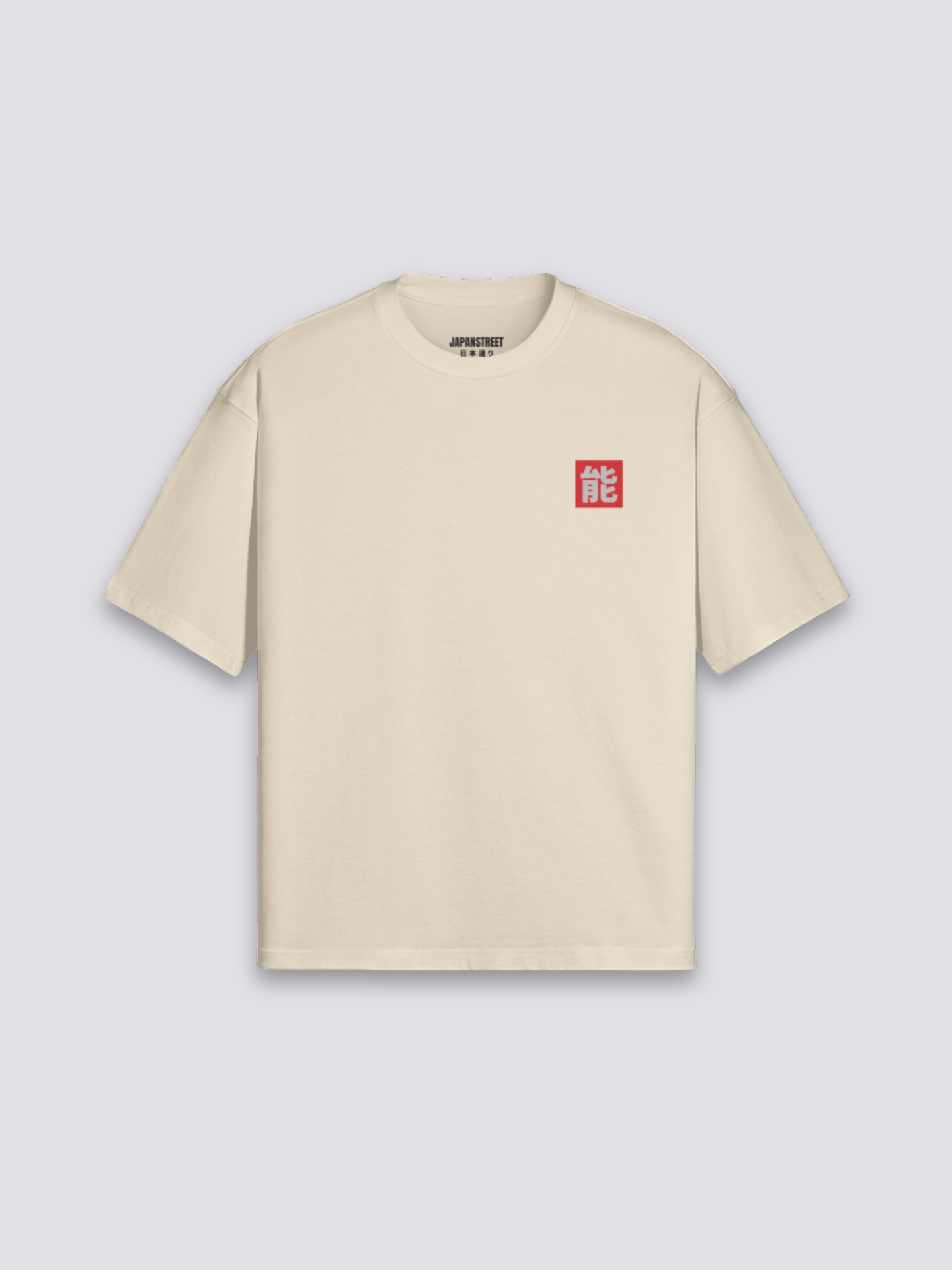 japanisches Design-T-Shirt mit Hannya-Maske, Nō-Theater-Druck, oversize Baumwolle Streetwear, Produktansicht
