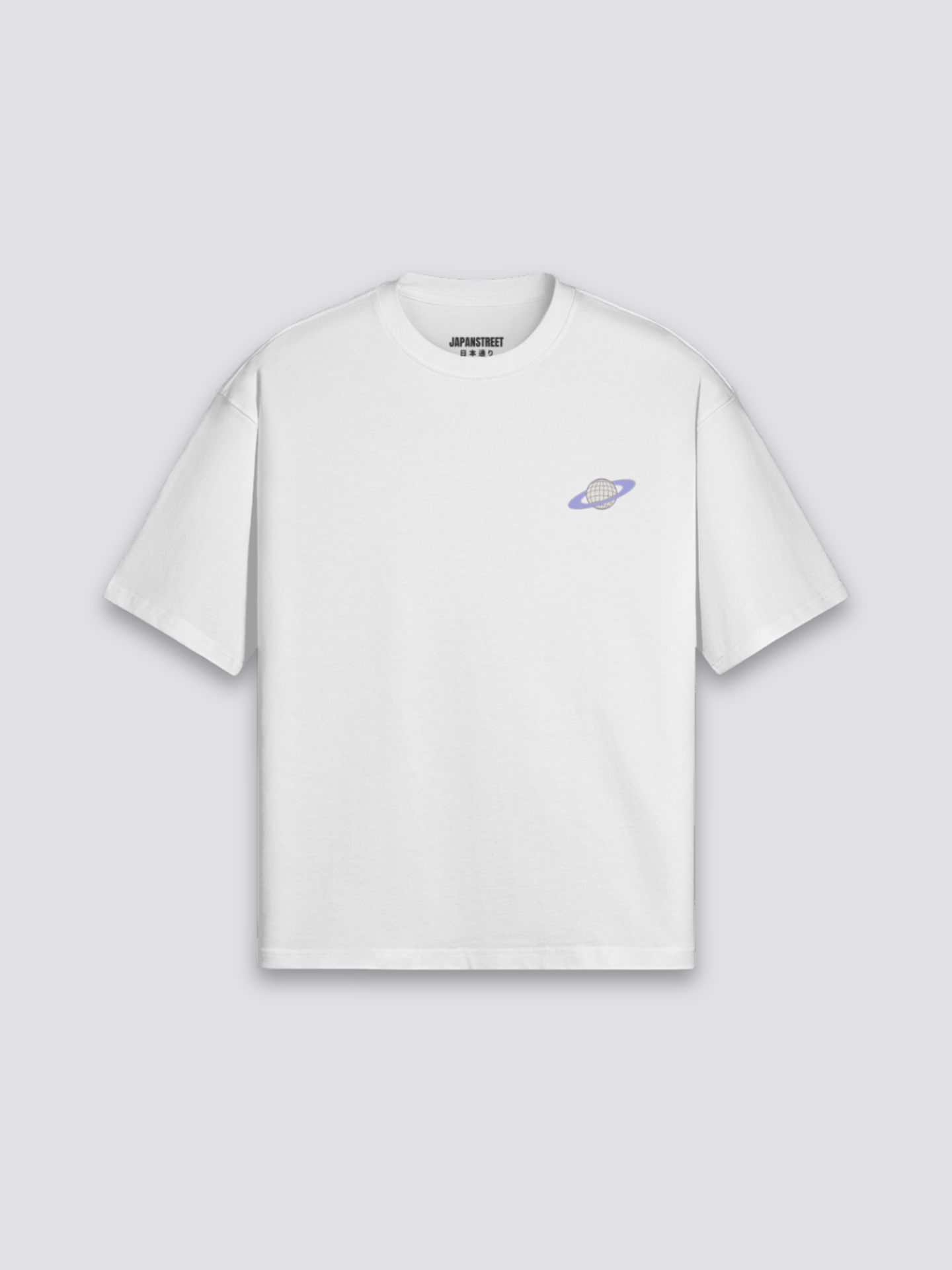 japanisches Manga-T-Shirt mit Shōjo-Porträt, emotionaler Manga-Druck, oversize Baumwolle Damen, Gesamtansicht getragen