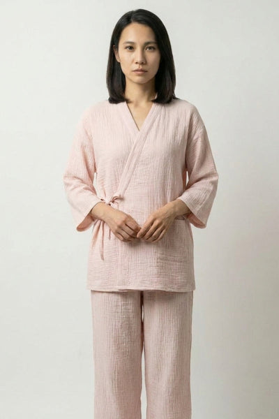 Japanisches Pyjama-Set Gaze Rosa 'Awayuki'