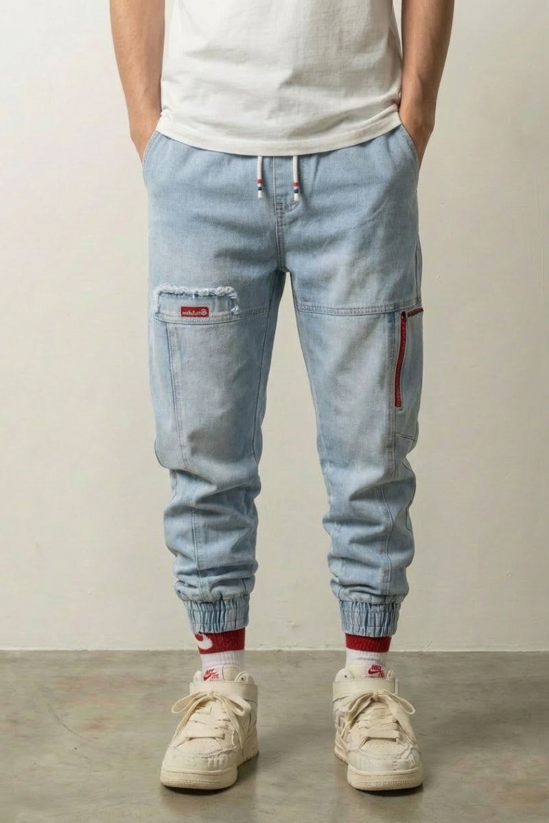Jean Délavé Homme 'Korea Fit' – Studioaufnahme