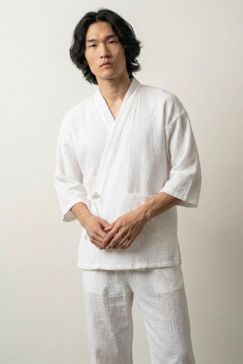 Beiger Jinbei 'Shiraha' – Studioaufnahme