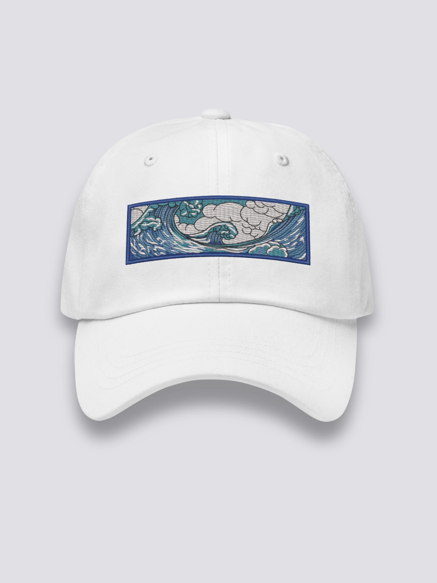 Kanagawa-Cap – japanische Cap, gestickte Hokusai-Welle als Fries, Rückansicht