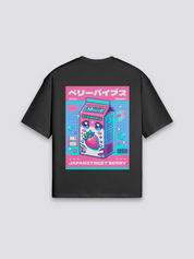 Kawaii T-Shirt mit Erdbeermilch-Päckchen im Berry-Stil, niedlicher Harajuku-Druck, oversize, Detailansicht des Motivs