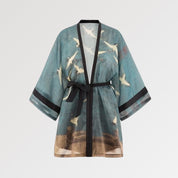 Kimono-Bademantel für Damen 'Amaya' – mit Obi: detailreicher Kimono im japanischen Stil