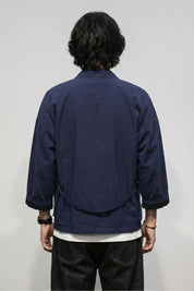 Blauer Kimono Männer 'Yuudai' – Studioaufnahme Rückseite