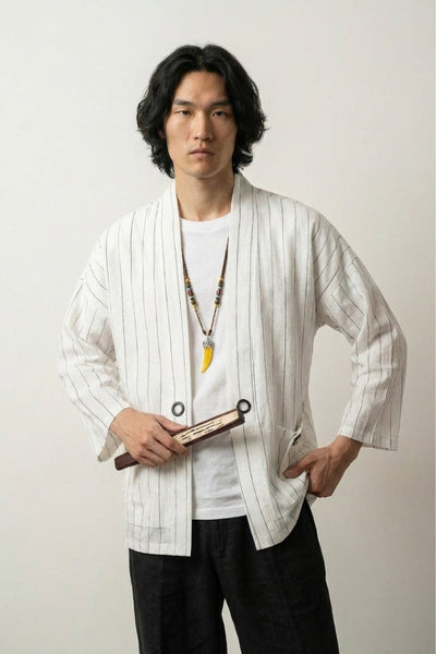 Weißer Kimono für Herren 'Takao'