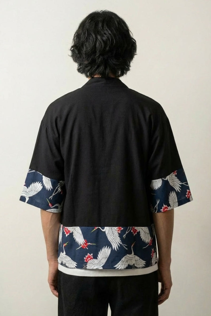 Kimono-Strickjacke Herren 'Hisashi' – Studioaufnahme Rückseite