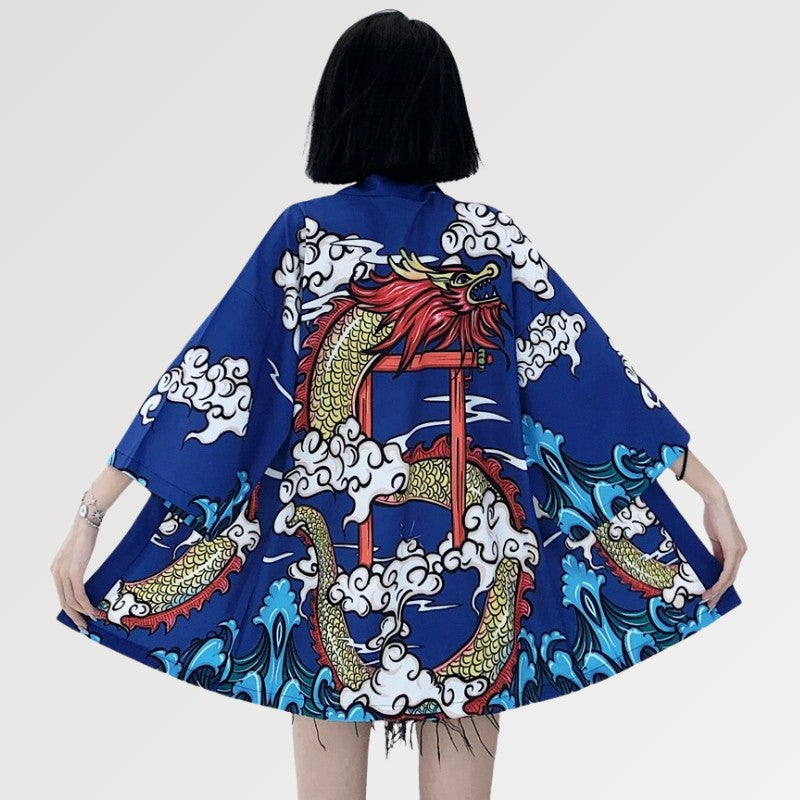 Kimono-Strickjacke für Damen 'Saori' – leicht, Strickjacke im japanischen Design