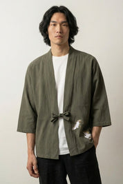Kimono Herrenmode 'Kogino' – Green Studioaufnahme