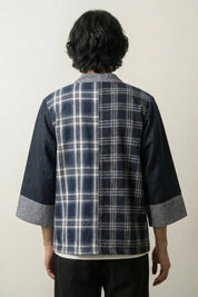 Karierter Kimono 'Seiya' – Studioaufnahme Rückseite