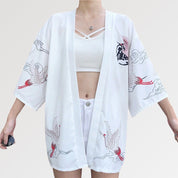 Kimono-Jacke für Frauen 'Haruko' – Styling-Aufnahme im traditionellen japanischen Stil