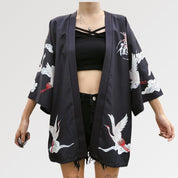 Kimono-Jacke für Frauen 'Haruko' – Nahaufnahme Kimono mit japanischem Motiv