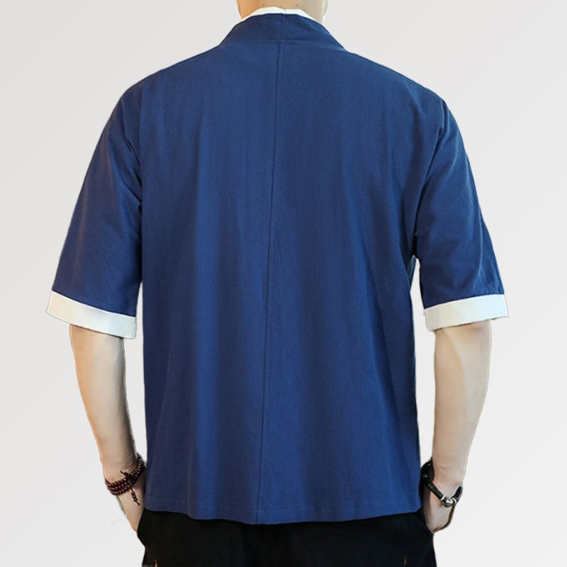 Kimono-Jacke für Herren 'Blue Hideki' – Kimono für traditionelle Anlässe, Premium-Qualität