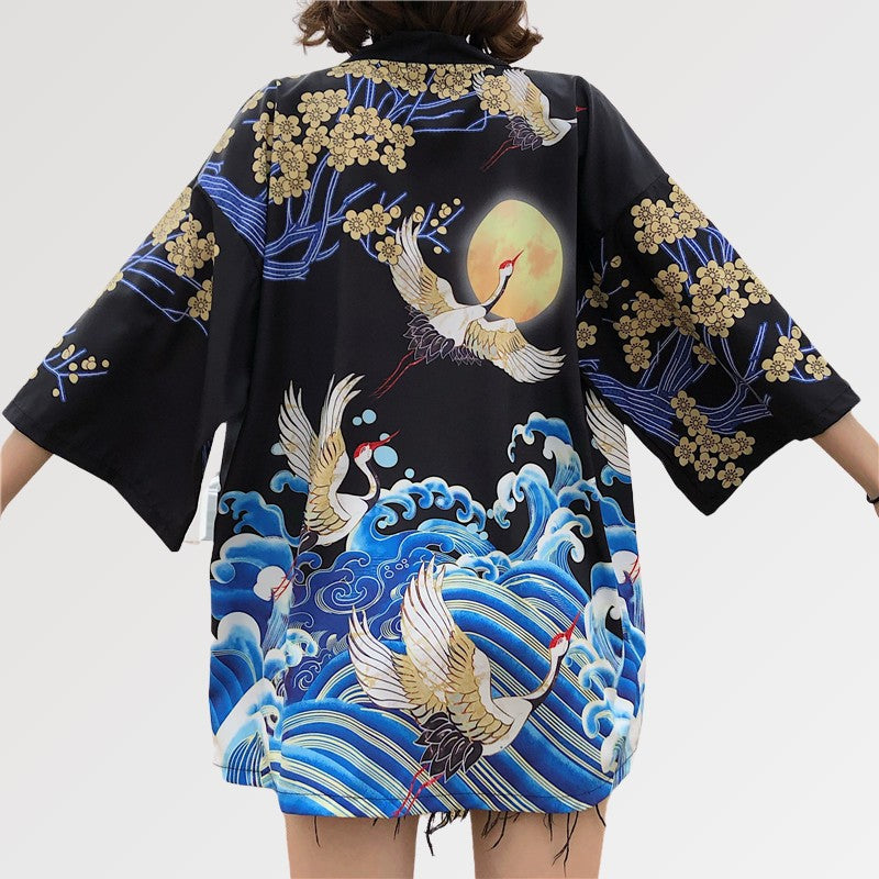Kimono-Jacke für Damen 'Sanaé' – Qualitäts-Detail Kimono Premium