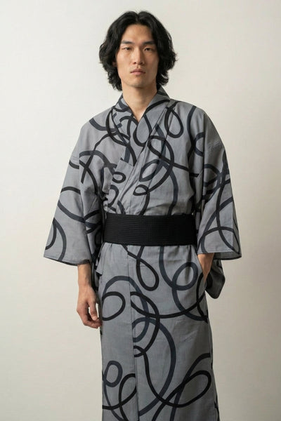 Antiker japanischer Kimono 'Fudegaki'