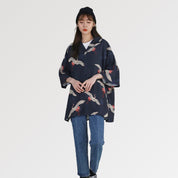 Lange Kimono-Jacke für Damen 'Okuriya' – mit Obi: detailreicher Kimono im japanischen Stil