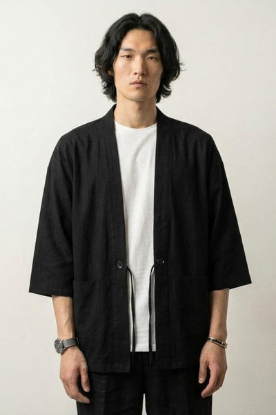 Schwarzer Herren-Kimono 'Yuudai'