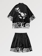 Kimono-Set 'Nebelstimmung' – Kimono im traditionellen japanischen Stil für Herren und Damen