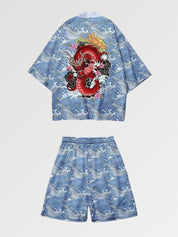 Kimono-Set 'Roter Erpel' – Kimono im traditionellen japanischen Stil für Herren und Damen